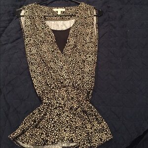 Banana Republic Black and White Patterned Tank Top